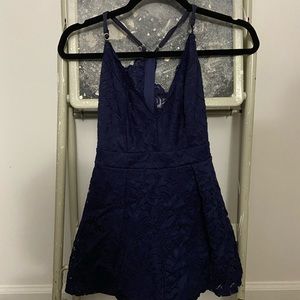 Navy Blue, Windsor Romper, Size Small